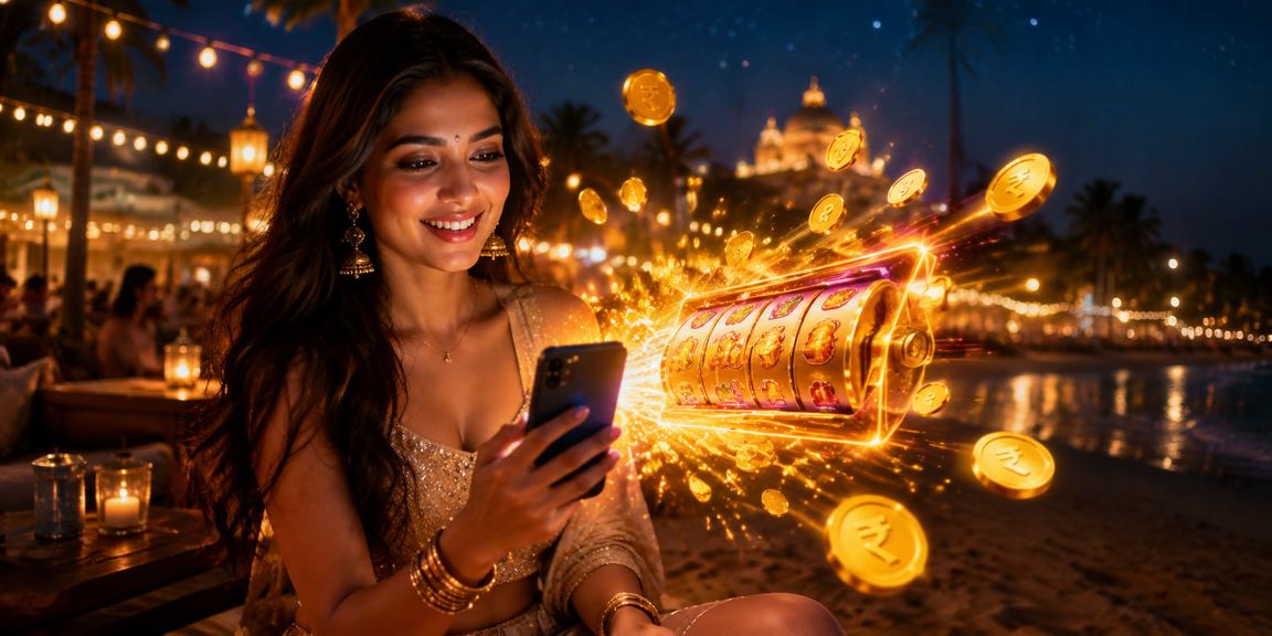Vibrant slot game with Indian rupee symbol
