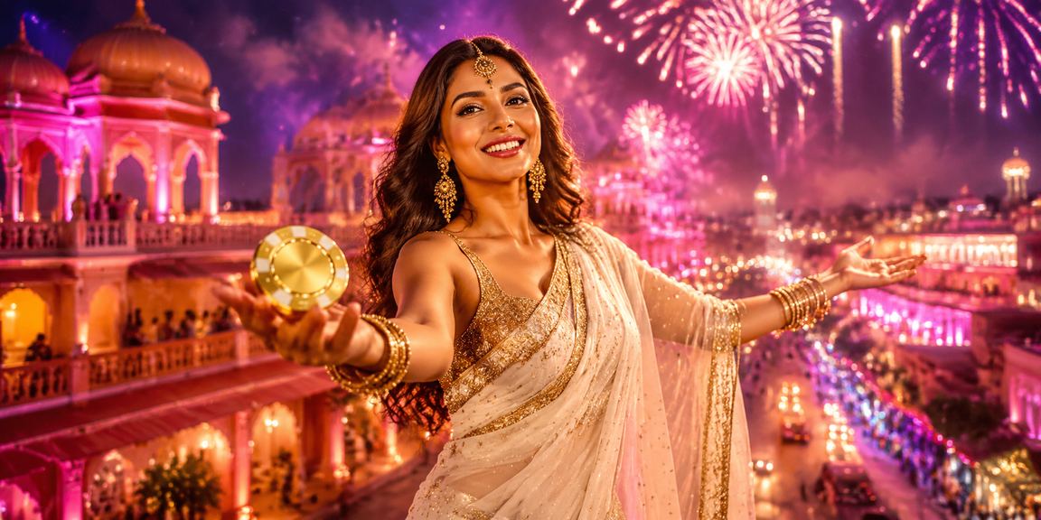 Indian player enjoying online gaming with festive bonus offer